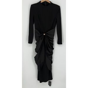 unknown brand Black Solid Maxi Dress